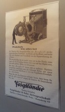 Alte Reklame Voigtländer Kameras Braunschweig 1925 Verschluß Bergheil