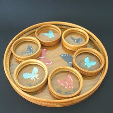 6 Glas Untersetzer Tablett