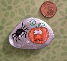 ??+ Handebemalter Stein + Herbst + Halloween + Kürbis + Geburtstag + Geschenk 