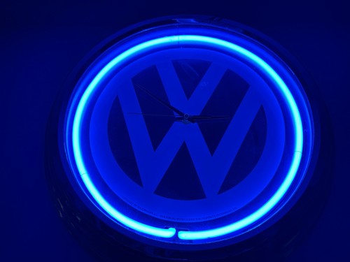 Neon wanduhr reklame - wanduhr,