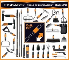 Große Auswahl Fiskars Gartengeräte QuikFit System Rechen Stiel Grubber Besen
