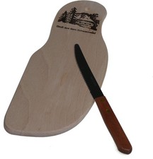 Schwarzwald Vesper Brettchen aus Holz mit Messer, für Brotzeit, Schneidebrett