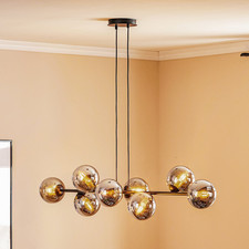 Euluna Hängeleuchte Hängelampe Lampe Leuchte Glassy 8 flammig Glasschirm grafit 