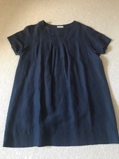 Brigitte von Boch Leinen/Viskose Kleid Tunika Hängerchen Gr. 44 46 blau