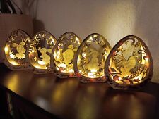 Osterei beleuchtet, Osterdekoration 3D Holz, Beleuchtung mit Timerfunktion