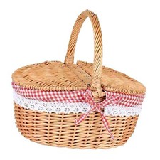 Weiden picknickkorb mit deckel - mit,