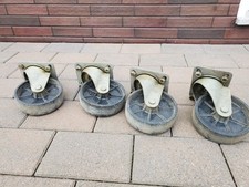 4 Schwerlastrollen/Transportrollen 150 mm, Lenkrollen,Hartkunststoff,Möbelrollen