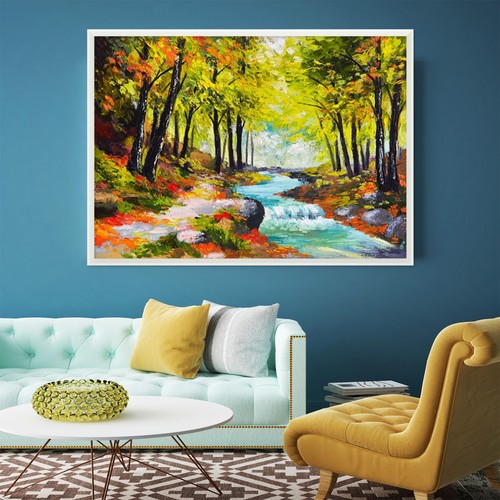 Malerei wald bach - 3d,