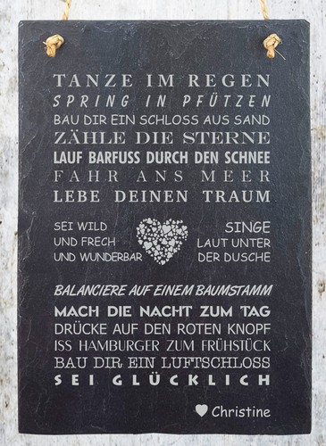 Gravierte spruchtafel schiefer - gravierte,