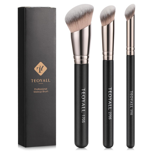 3pcs angled kabuki brush set - brush,