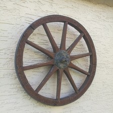 Altes Wagenrad Holz mit Eisenreifen Ø ca. 54 cm  Deko Garten