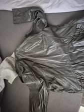 GIPSY Damen Lederjacke Jacke Bikerjacke mit Kapuze Taube Grau Gr. XXL 