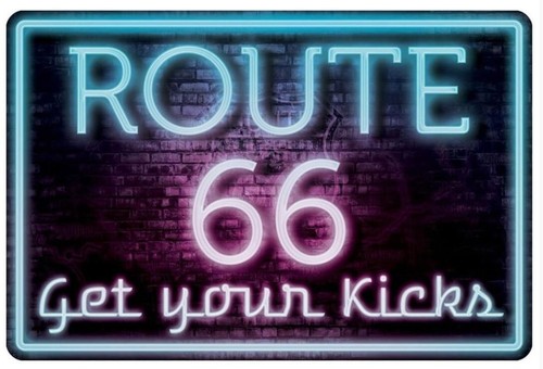 Blechschild route us get - us,