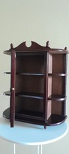 Glasvitrine Schränkchen Hängeschrank Vitrine Holz Farbe Mahagonie 49x55x20cm