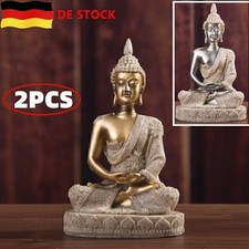 2pcs Thai Buddha Budda wunderschöne Figur Statue Feng Shui Harzornamente NEU