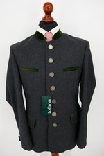 Tofana Lodenfrey Trachten Janker Gr.50 Schurwolle Mix Anthrazit NEU + Etikett