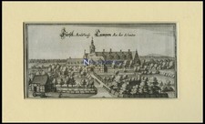 LEHRE: SchloÃ Campen, Kupferstich von Merian um 1645