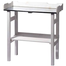 Dobar Pflanztisch mit Ablage weiß Gartentisch Arbeitsplatz Ablagetisch Garten