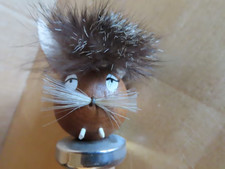 Ausgießer Schnapsausgießer Flaschenverschluß mit Katzenkopf aus Holz (Korken)