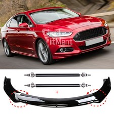 Für Ford Mondeo MK3 Glänzend Schwarz Frontspoiler Lippe Splitter + Stützstange