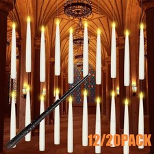12/20Stk LED Schwebende Kerzen Schwimmende Stabkerzen & Zauberstab Fernbedienung