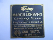Typenschild oldtimer Schild Händlerschild Zündapp Martin Lehmann Sachsen s102