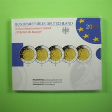 BRD 2015 5x 2 Euro ADFGJ 30 Jahre EU-Flagge in Blister PP Spiegelglanz