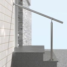 Geländer Boden Treppe Edelstahl Handlauf Bausatz Hauseingang Gelenk Halterung VA