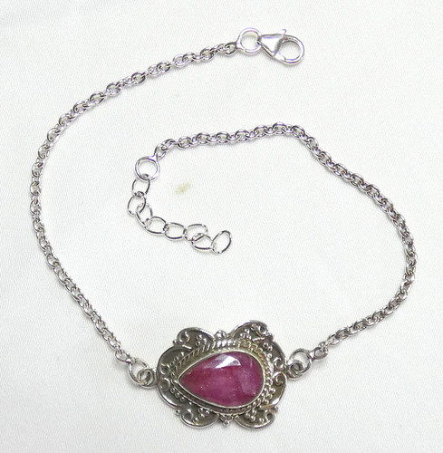 Rubin armband 925 - armband,