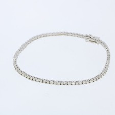 Wert 8.750,- Zierliches Tennis Brillant Armband 2,20 Ct 585 Weiß Gold T0285 xxyy