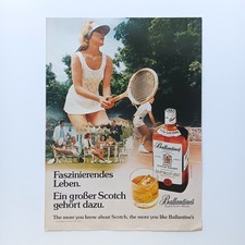 1975 Ballantines Scotch Whisky Tennis Werbung Werbeanzeige Reklame Advertising