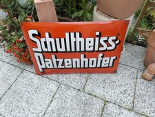 Emailschild Schultheiss Patzenhofer Bier Berlin - 74,5 cm x 49,5 cm - Original