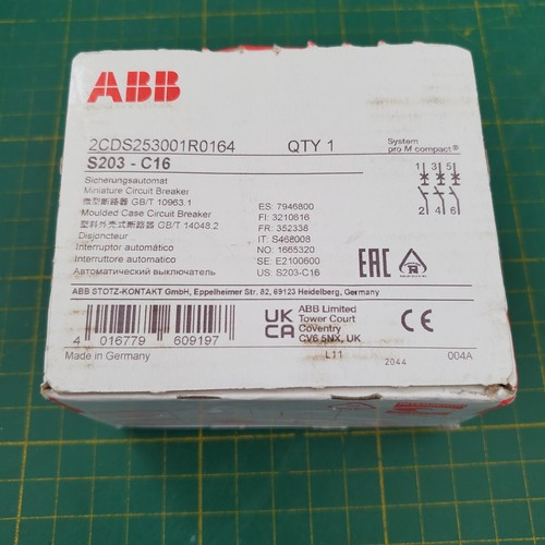 Abb 2cds253001r0164 s203 c16 - abb, s203-c16