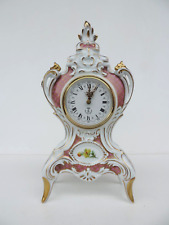 VINTAGE TISCHUHR KAMINUHR  UHR LINDNER PORZELLAN QUARZ BAROCK ROKOKO STIL