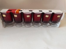 6 X Gläser luminarc, Likör , Wein ,  rot , retro, 11,4  Cm Hoch , robinrot nr 2