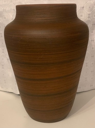 Vase ton groß mittelbraun - vase,