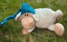 Nici Plüsch Jolly Mäh Schaf Sleepy, türkise Mütze, creme-weiß, liegend ca. 25 cm
