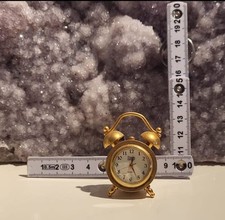 RAR  Dimpax Quartz  Miniatur Messing Uhren Sammler, Vintage goldener wecker