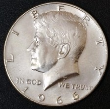 USA  1/2 Half Dollar 1966 Silber J. F. Kennedy Art. 001 - 034