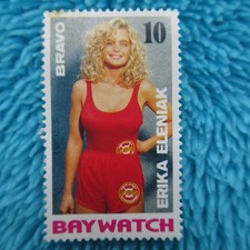 Erika Eleniak BRIEFMARKE Stamp BRAVO Baywatch