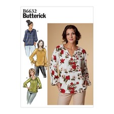 Schnittmuster Damenshirt Butterick B6632 E5 14-22 (Gr. 40-48) Deutsche Anleitung