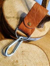 Handgefertigte Leder Gundog Blei Gürtelschlaufe mit Karabinerclip