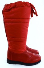 Winterstiefel Boots aus Leder Gr. 35 Rot Damen-Schuhe Stiefel Neu