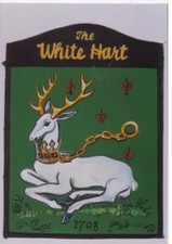 Ye WHITE HART Mini KNEIPE SCHILD Holz Taverne Tafel INN Arme heiliger Hirsch Hirsch England