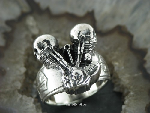 Silberring 925 totenkopfring - 925,