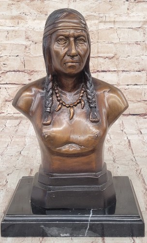 Bronze marmor statue indianer - marmor,
