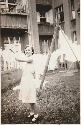 Vintage foto schöne frau beim - vintage,