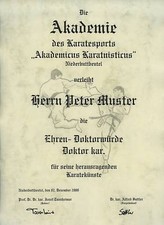 Diplom Urkunde Ehren Doktor
