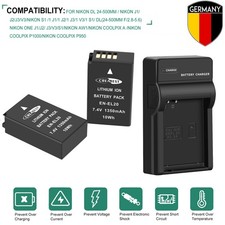 2PCS EN-EL20a Akku EN-EL20 Für Nikon Coolpix P950 P1000 1 J1 J2 J3 V3 +Ladegerät