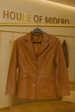 (Kunst) Lederjacke von Stefanel Gr. XS